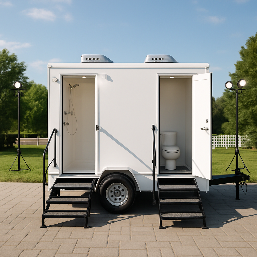 Shower trailer rental equipped for disaster relief and athletic events in the Piedmont Triad